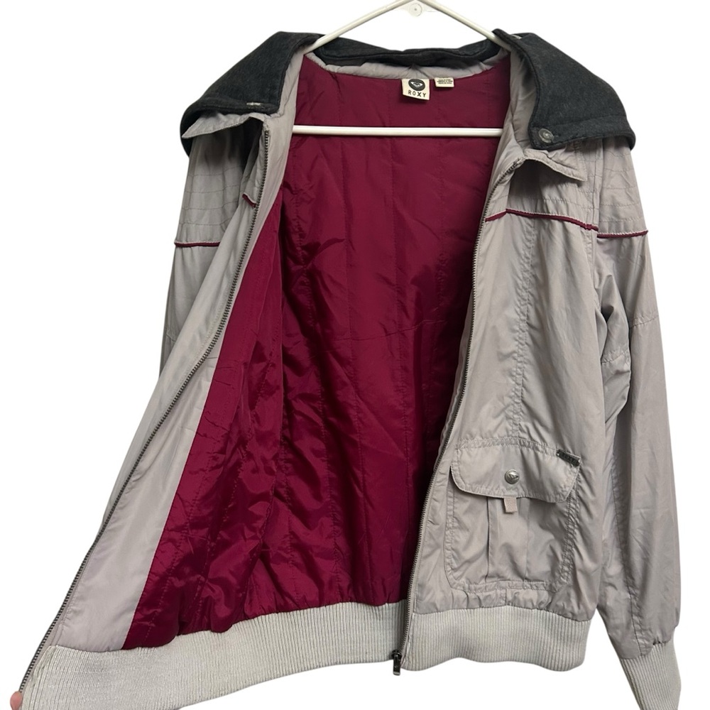 Roxy Gray Bomber Jacket - Picture 7 of 9